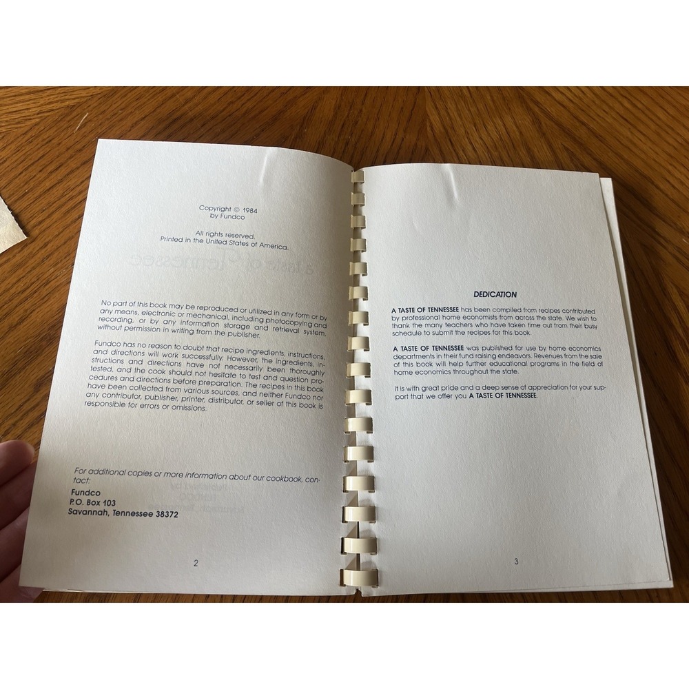 A Taste of Tennessee Cookbook Collection Recipes Spiral Bound 1980s Catfish - Picture 5 of 11